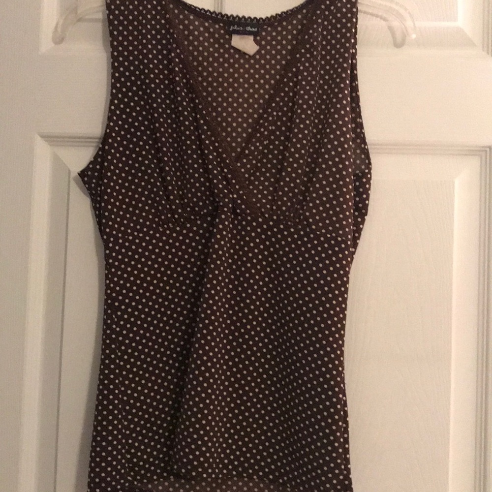 Brown with white polka dots